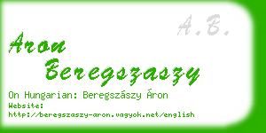aron beregszaszy business card