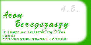 aron beregszaszy business card